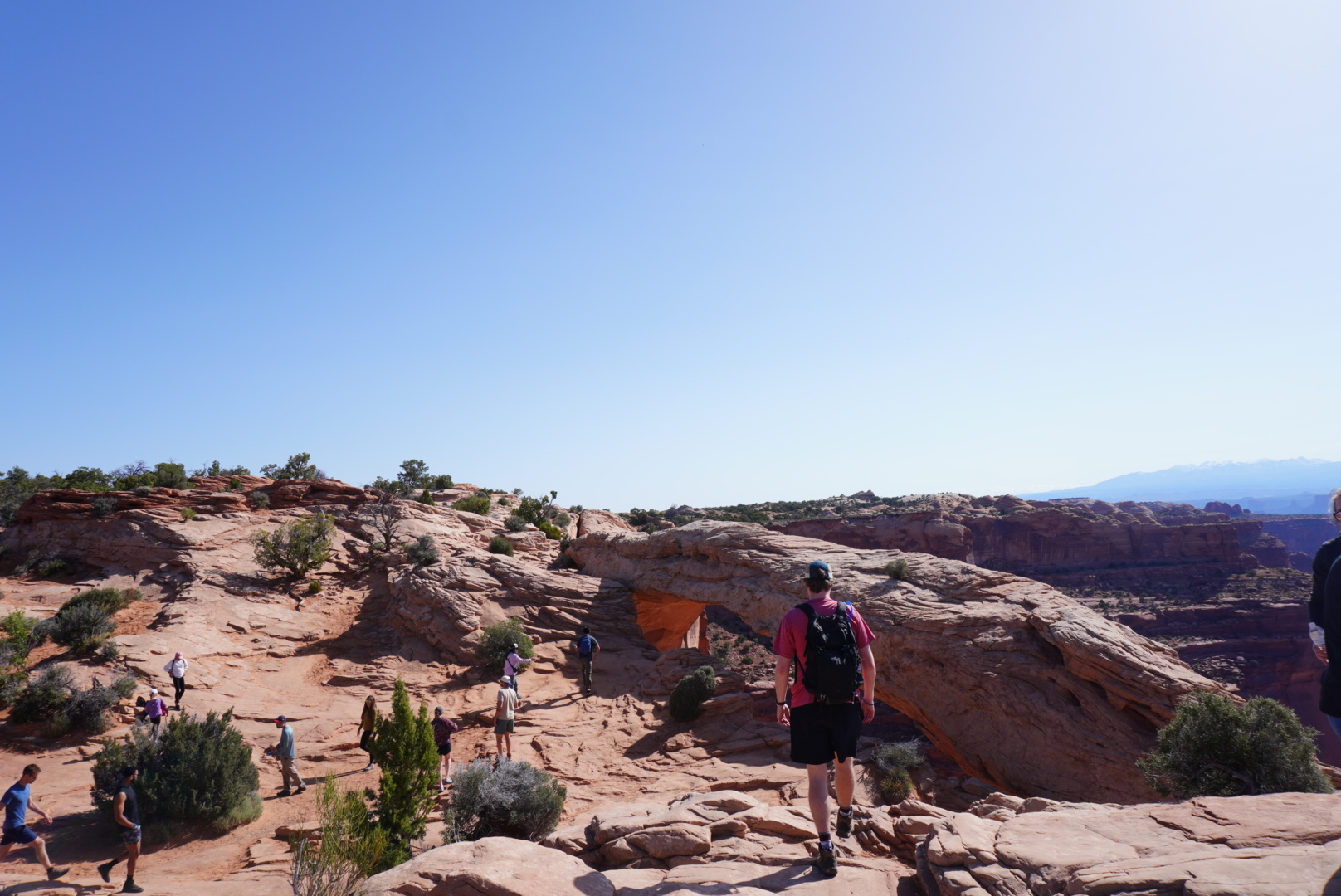 Short walk to Mesa Arch, one of the most popular views in Canyonlands