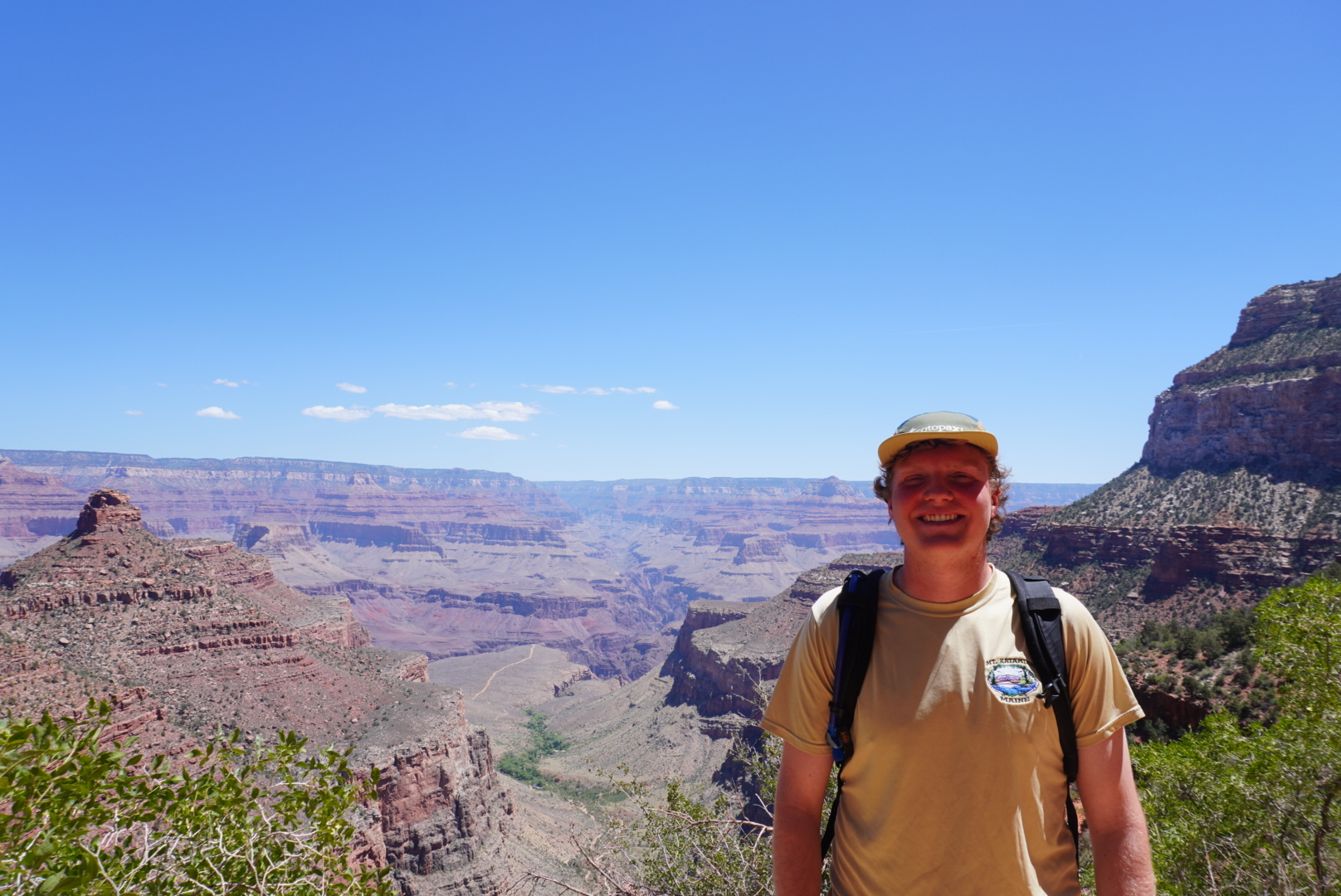 We hiked 1.5 miles into the canyon but with higher elevation and heat, the 1.5 miles and 1200 ft elevation gain back were tough!